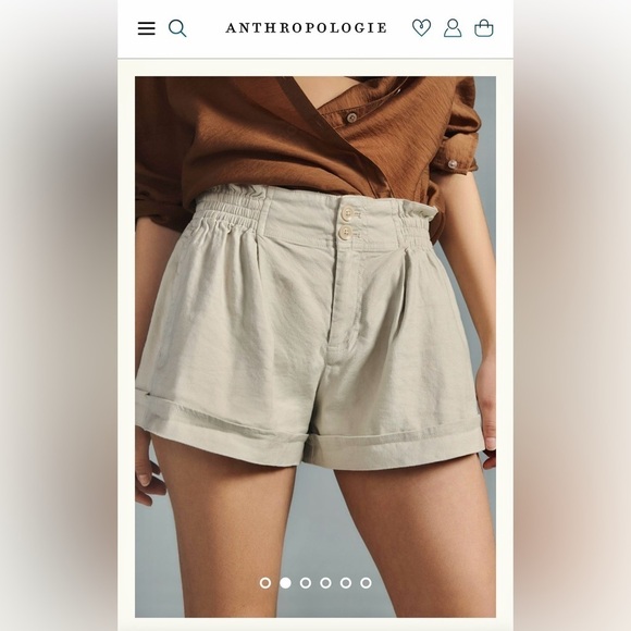 NWT Size 00 (Waist 12.75 -13.75")- By Anthropologie Smocked Shorts - Picture 2 of 11
